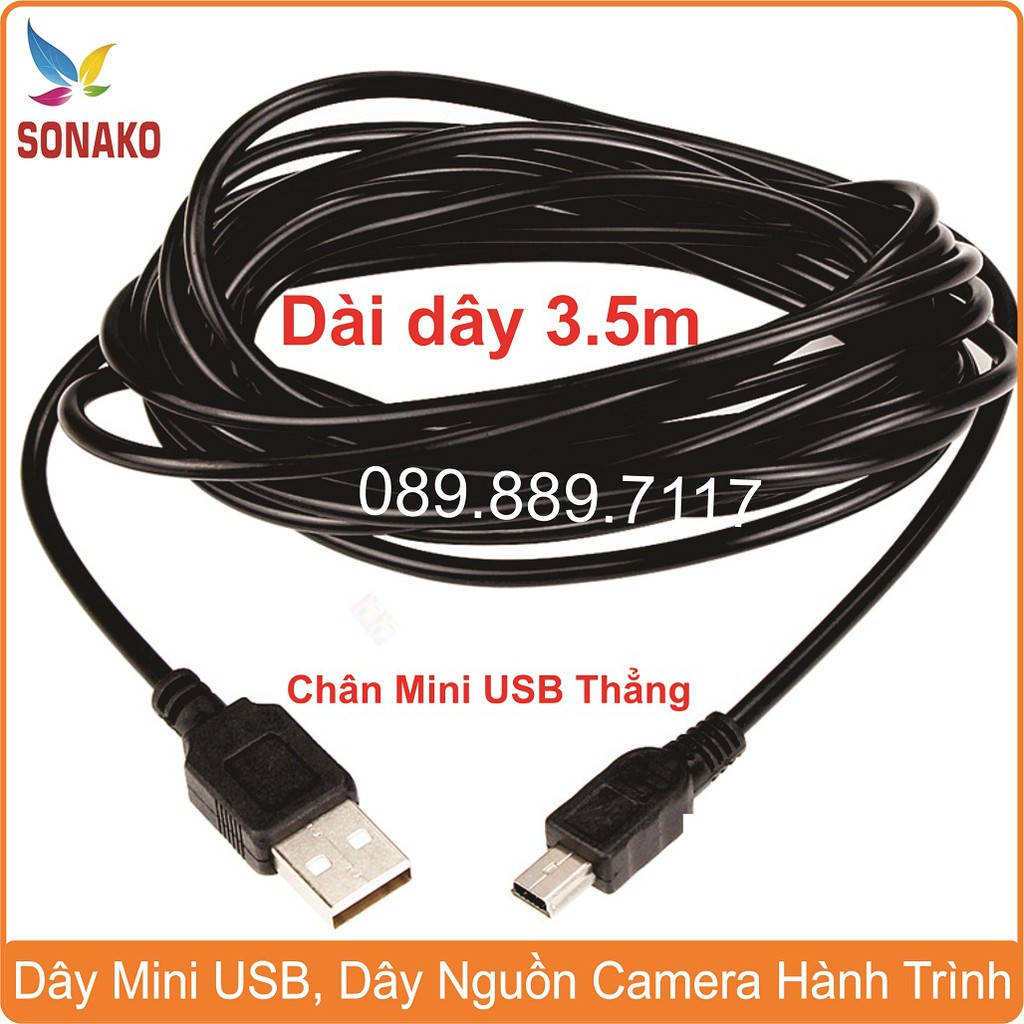 Dây cáp sạc, cáp nguồn camera hành trình ô tô - Sonako