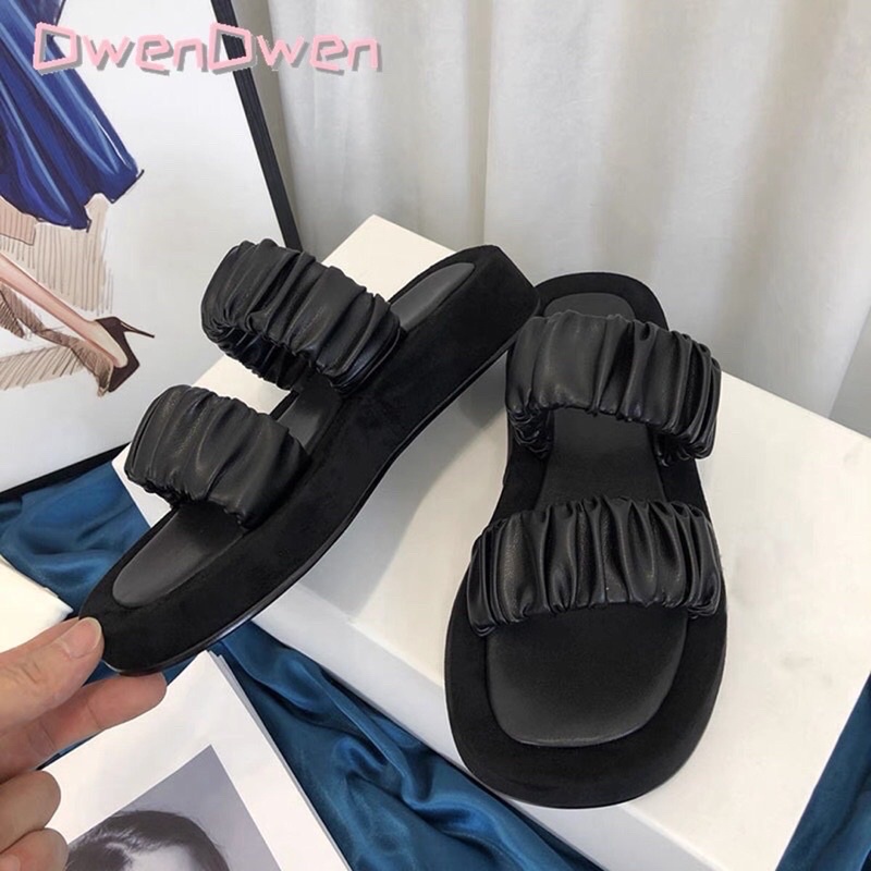 Dép quai nhún 2 quai da mềm mịn hàng QC Cao Cấp