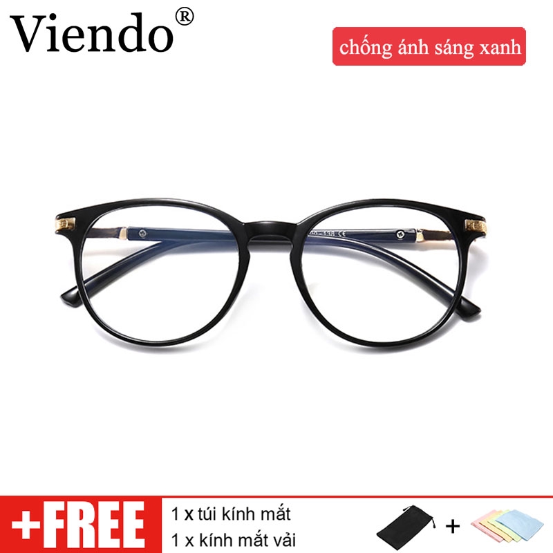 Mắt kính VIENDO gọng tròn chống ánh sáng xanh thời trang cho nam nữ