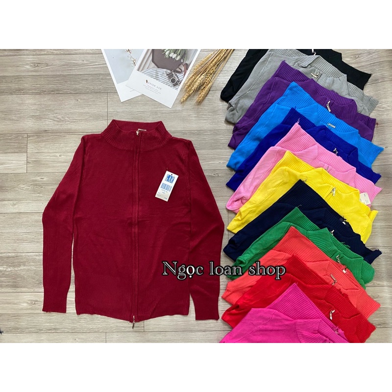 Áo khoác len hai đầu dây kéo , khoác cổ cao , khoác ủ kem body_ngọc loan shop.