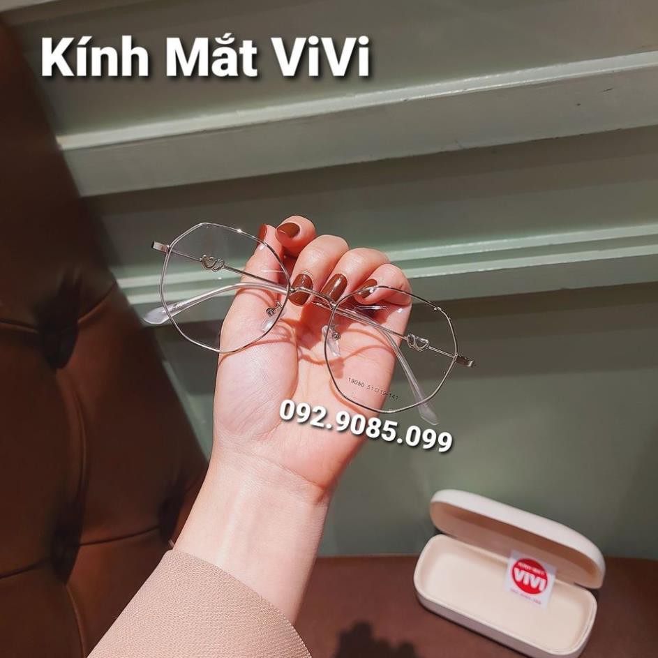 Gọng kính cận kim loại lục giác trái tim - Kính thời trang 0 độ hàn quốc | BigBuy360 - bigbuy360.vn