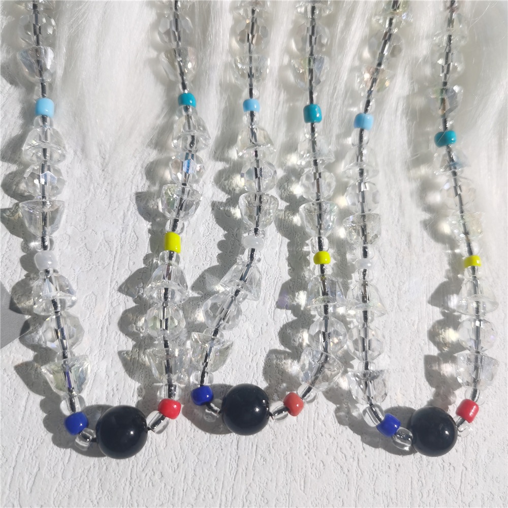 Ốp Điện Thoại Acrylic Pha Lê Chống Thất Lạc Có Dây Đeo Dạng Chuỗi Hạt Pha Lê