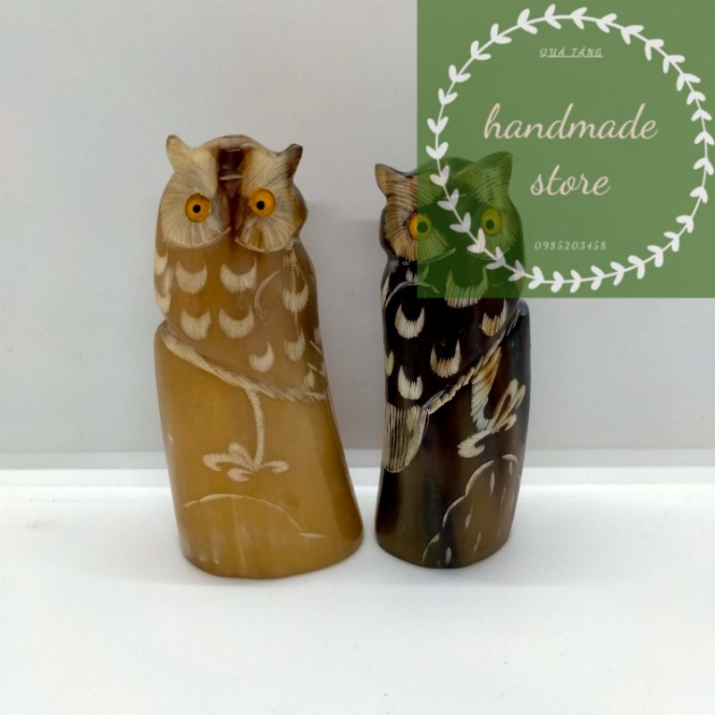 Cú mèo sừng cao 12cm mang lại may mắn xuất Nhật