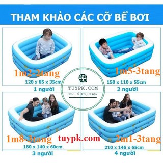 BỂ BƠI PHAO BƠI 1m8 LOẠI 1- DÀY DẶN có CHỐNG TRƯỢT tặng bộ vá phao