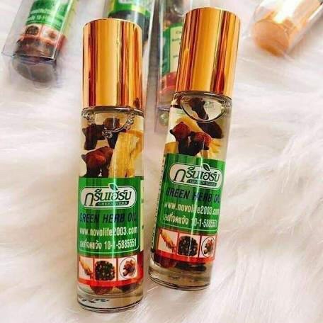 Dầu Lăn Bạc Hà, Nhân Sâm Green Herb Oil 8ml Chính Hãng