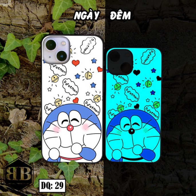 Ốp lưng kính Dạ Quang Iphone 13 / Iphone 13 Mini phát sáng trong đêm hình gấu siêu xinh