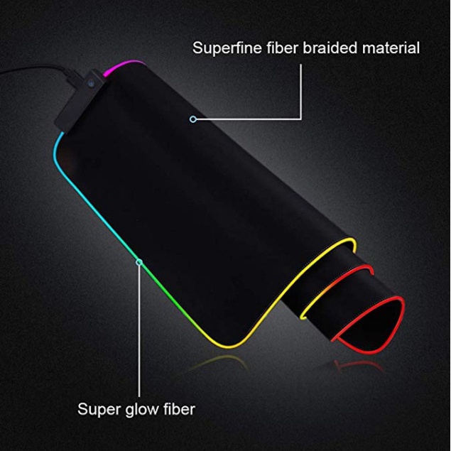 Tấm Lót Chuột Và Bàn Phím Có Đèn LED Nền In Hình Anime Demon Slayer 90x40cm