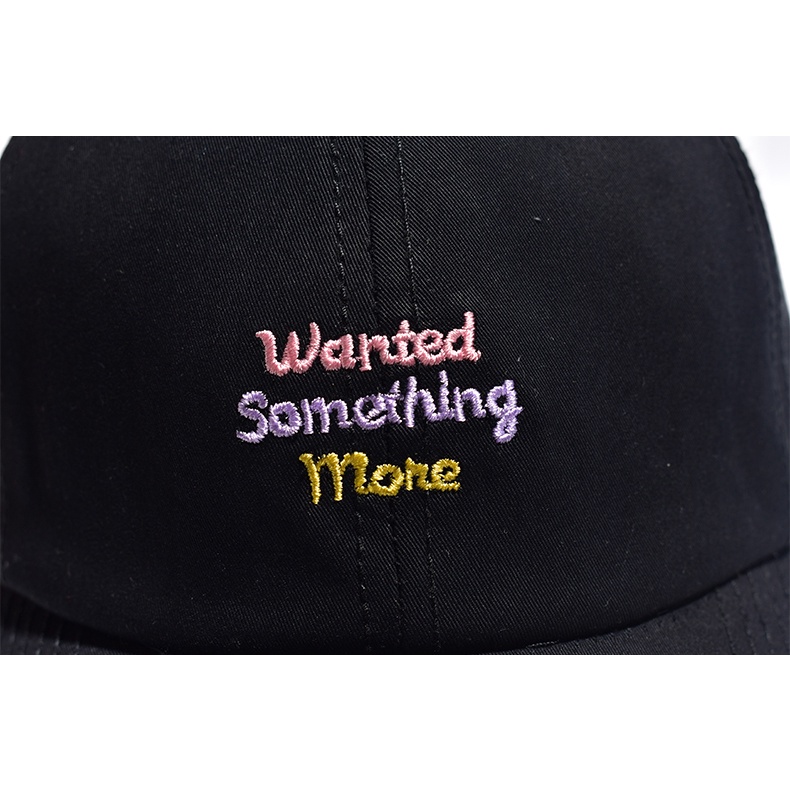 Mũ lưỡi trai họa tiết thêu chữ Want Somthing more  nhiều màu sắc cho nam nữ