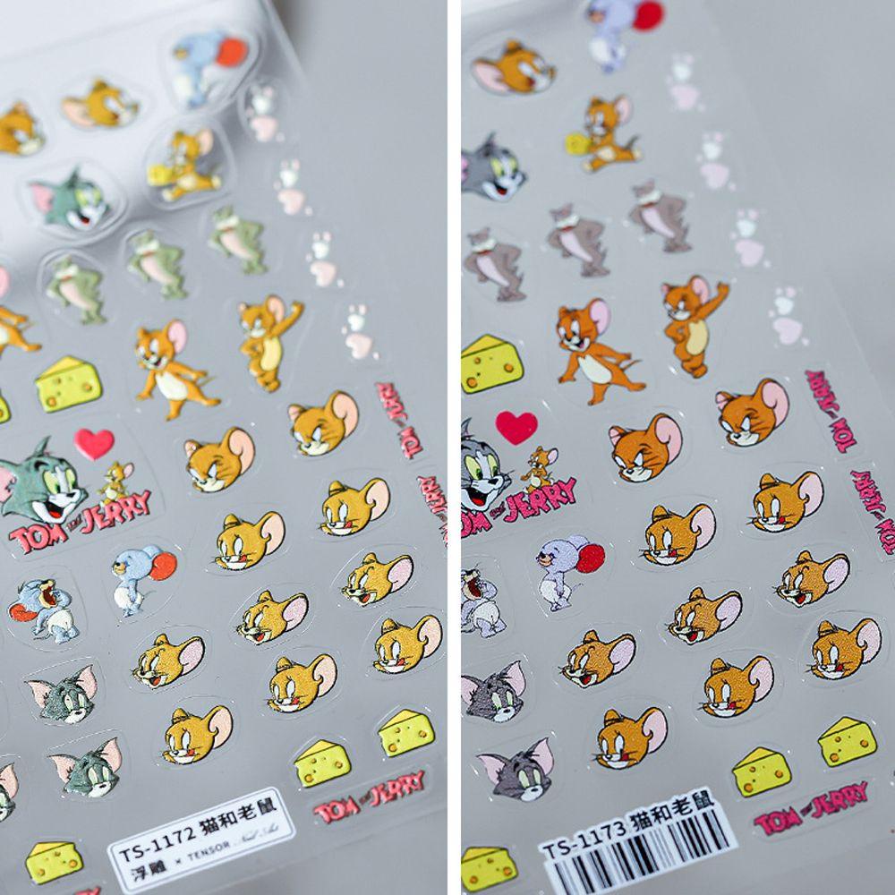 OCEANMAP Miếng Dán Trang Trí Móng Tay Tự Dính Họa Tiết Hoạt Hình Tom / Hành Tinh / Hoàng Tử /