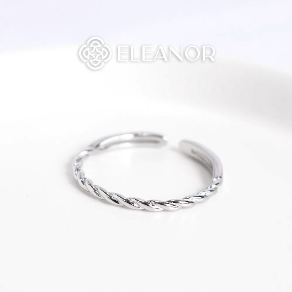 Nhẫn nữ hở bạc 925 Eleanor Accessories đính đá phụ kiện trang sức dáng lượn sóng thời trang