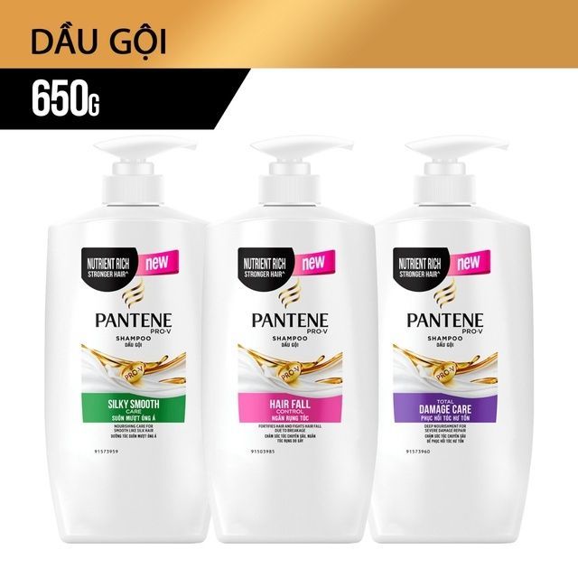 Dầu gội pantene 650ml ngăn dụng tóc