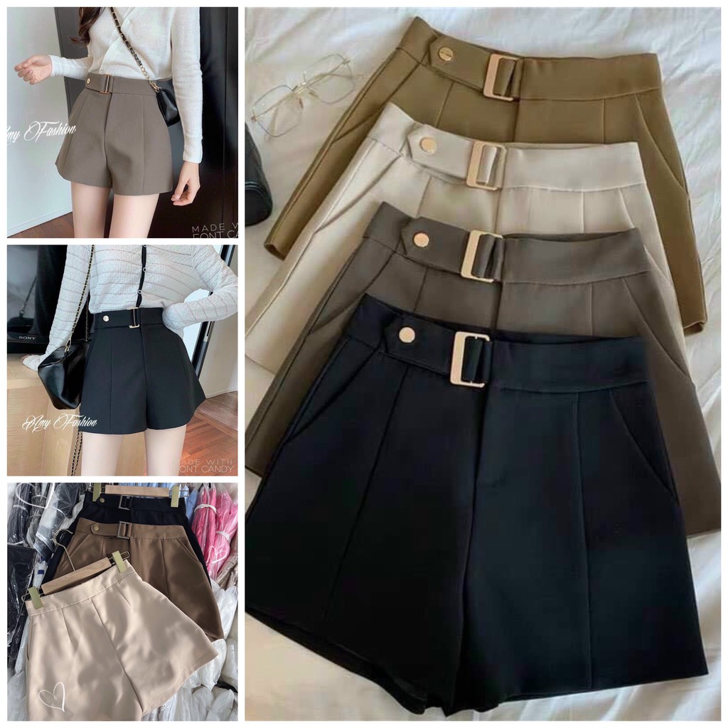 QUẦN SHORT LƯNG CAO KÈM ĐAI SIÊU HOT
