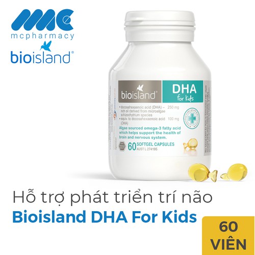 Bioisland DHA For Kid [Úc] - DHA Cho Bé - 60 Viên