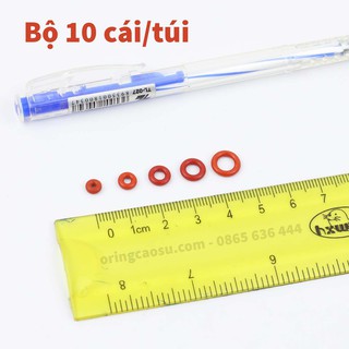 [5,6,7,8,9 x 1,9] Oring tròn cao su, gioăng cao su, sim phớt cao su Silicon đỏ VMQ đường kính ngoài
