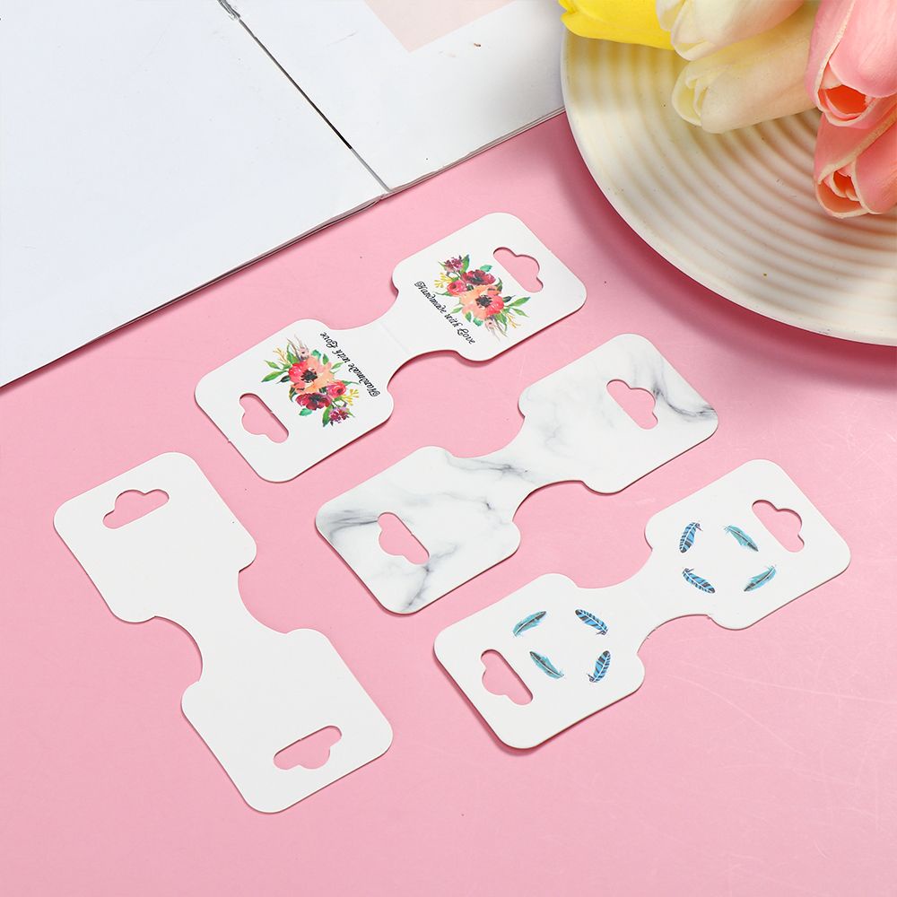 Set 50 thẻ giấy kích thước 9x3.5cm dùng để trưng bày trang sức vòng đeo tay/thẻ/dây buộc tóc thời trang DIY