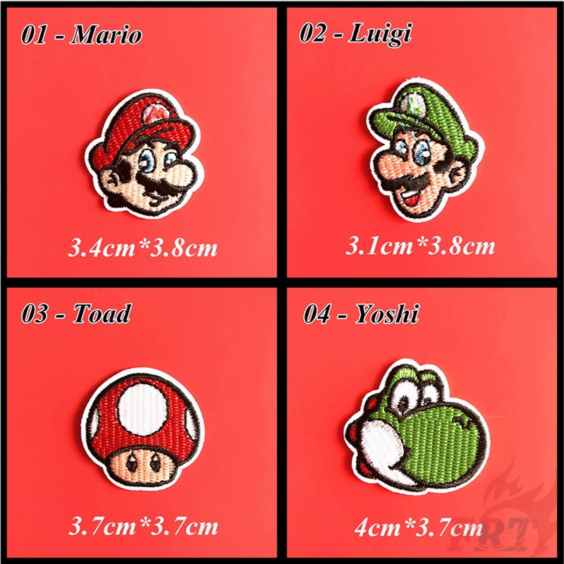 Bộ 1/ 4 miếng vá quần áo dạng thêu/ ủi hình Super Mario đáng yêu tiện lợi