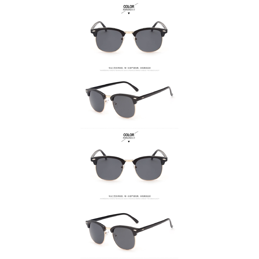 Kính mát SAMJUNE thiết kế nửa gọng phong cách retro cho nam và nữ