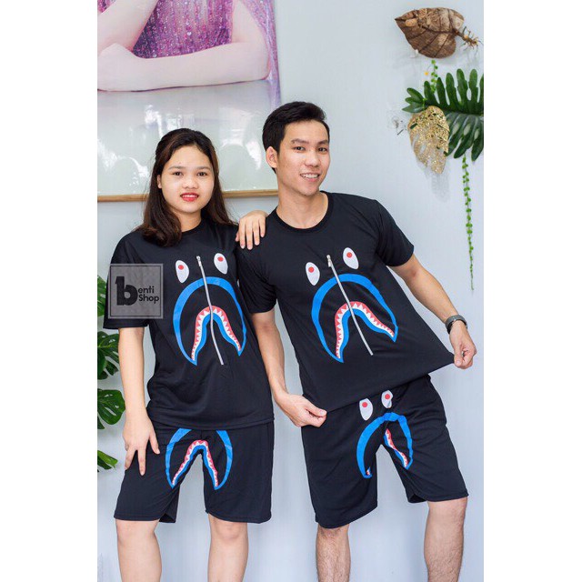 ĐỒ BỘ NAM  FREESHIP  Nguyên bộ thể thao nam in hàm cá mập siêu ngầu siêu phong cách