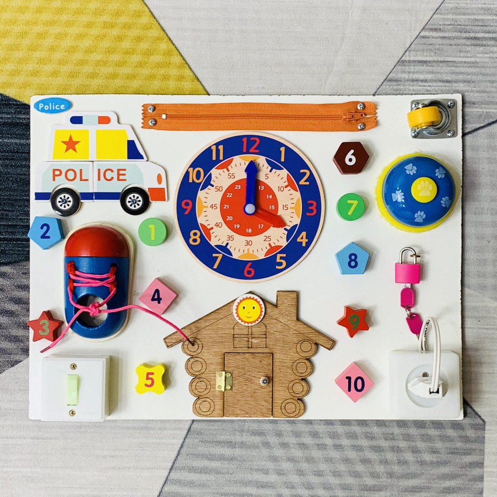 Đồ Chơi Gỗ Benrikds, Bảng Bận Rộn Busy Board Kích Thích Sự Phát Triển Trí Não Của Bé- BR02