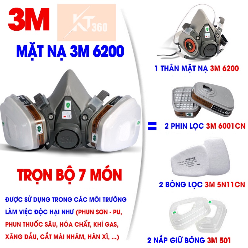 1 Cặp Tấm Bông Lọc 5N11 Cho Mặt Nạ Phòng Độc 3M