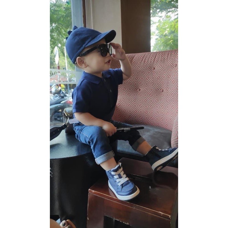 Áo thun polo Zara xanh lơ 12/18