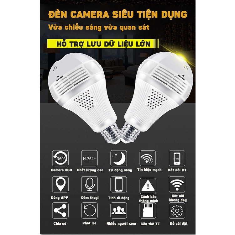 Camera quan sát 360 hình bóng đèn Wifi Panorama Camera Aturos B13LN, Lightning 130W, kết nối không dây | BigBuy360 - bigbuy360.vn