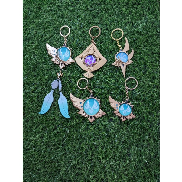 Móc khóa Vision Genshin Impact vision hệ phong hệ băng eula Venti Vision yae chuông gió vison