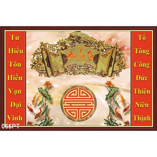 TRANH DÁN TƯỜNG VẢI LỤA 3D PHÒNG THỜ GIA TIÊN TẶNG KÈM KEO DÁN  - TRANH THỜ CÚNG - TRANH MÂM QUẢ CÂU ĐỐI DÁN.