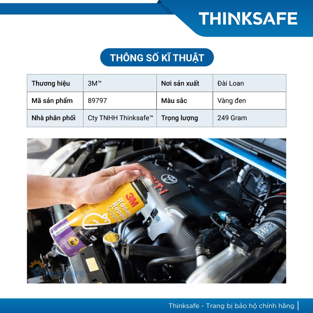 Chai xịt đuổi chuột 3M T9 250g xịt chống chuột cắn ô tô, bình thuốc đuổi chuột, xua đuổi, an toàn tiện lợi - THINKSAFE
