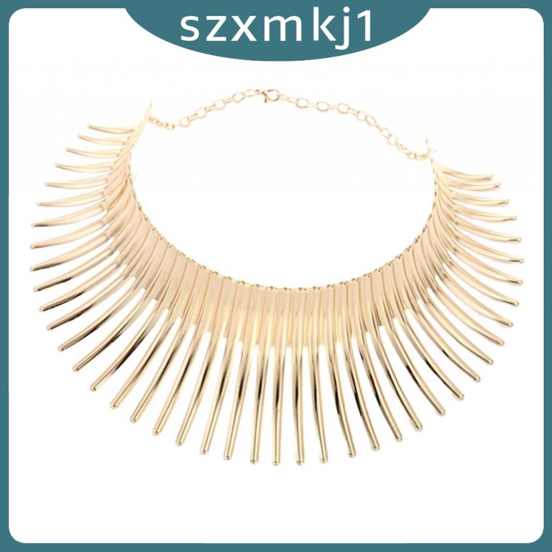 Vòng Cổ Choker Bản To Phong Cách Châu Phi Màu Vàng