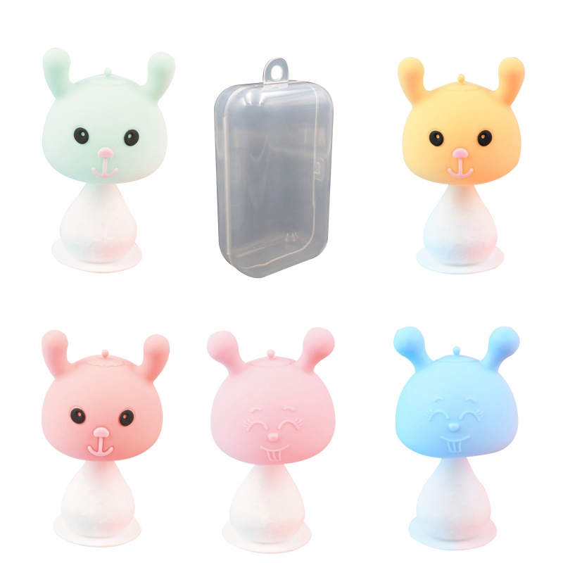 Đồ Chơi Gặm Nướu Bằng Hạt Silicon Không BPA Hình Thỏ Hoạt Hình Giúp Giảm Đau Cho Bé Sơ Sinh Mọc Răng