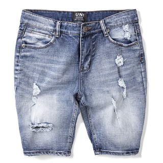 Quần short jean rách Uni ôm dáng 2 màu