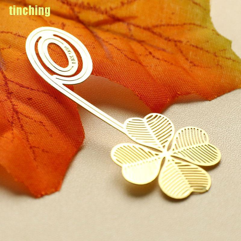 1 Kẹp Sách Hình Cỏ Bốn Lá Bằng Kim Loại Dùng Làm Quà Tặng Cho Bạn