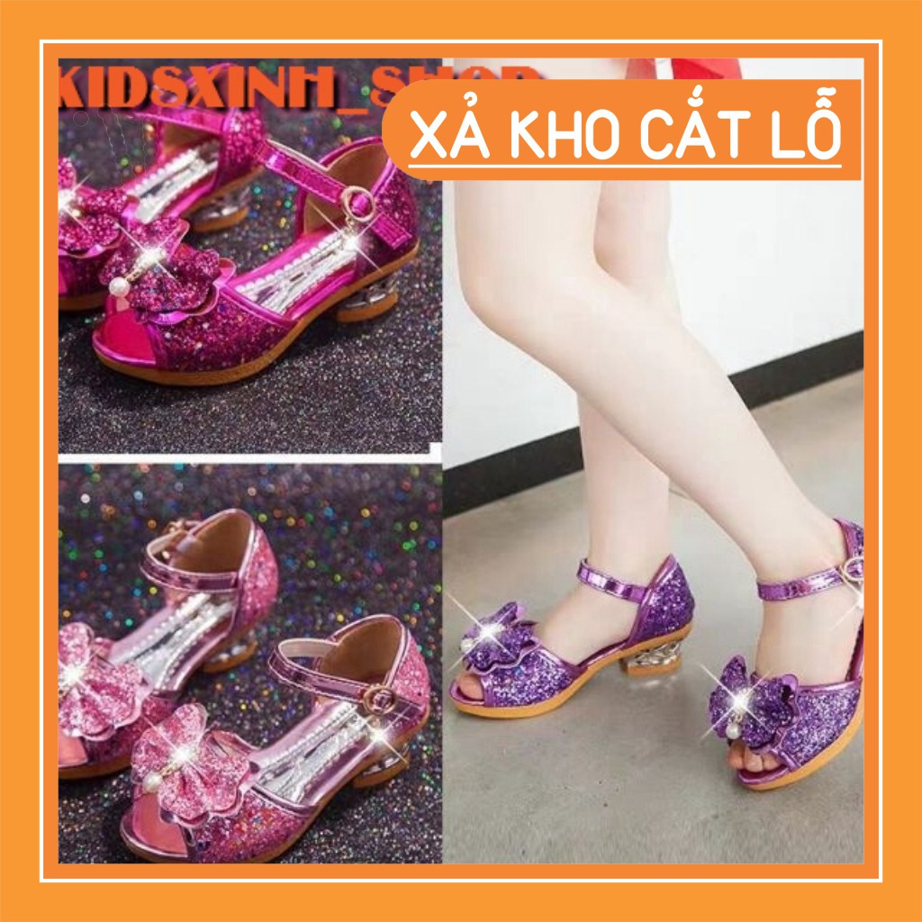 Hot Xả tồn kho -  Sandal Bé Gái ♥ FREESHIP ♥ Dép Quai Hậu Công Chúa Cao Gót Cao Cấp Size 26-36 Ad2432 THU VỐN . L * . ｡