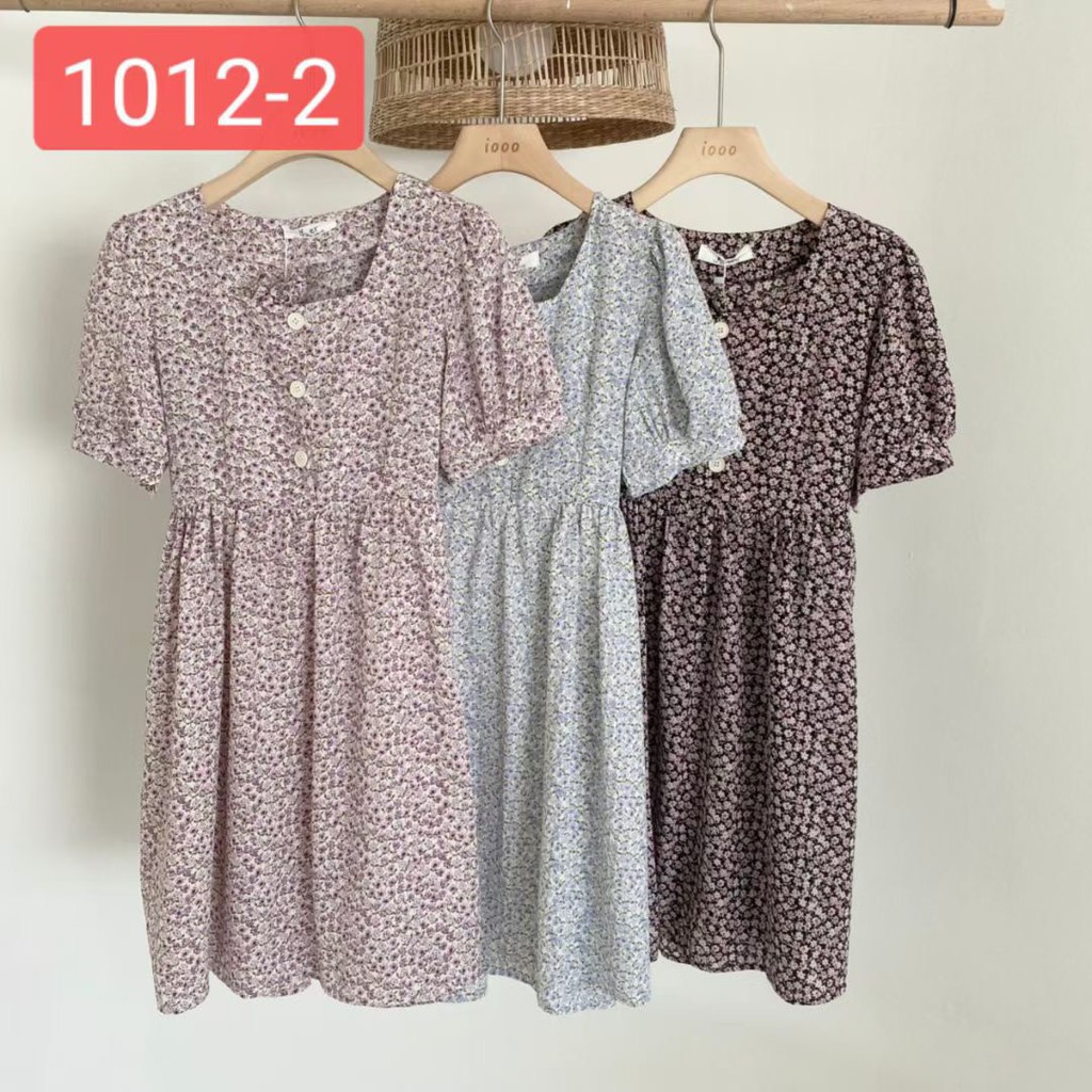 Váy hoa nhí cổ vuông VKE 1012-2 Ulzzang style🌸 Hàng Quảng Châu