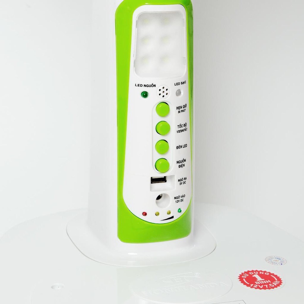 QUẠT ĐỨNG SẠC TÍCH ĐIỆN AC/DC HONJIANDA HJD FL 601/FL602 - CÓ ĐÈN LED VÀ USB