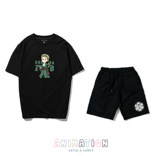 [UNISEX] COMBO ÁO THUN COTTON + QUẦN SHORT ONE PIECE - Roronoa Zoro