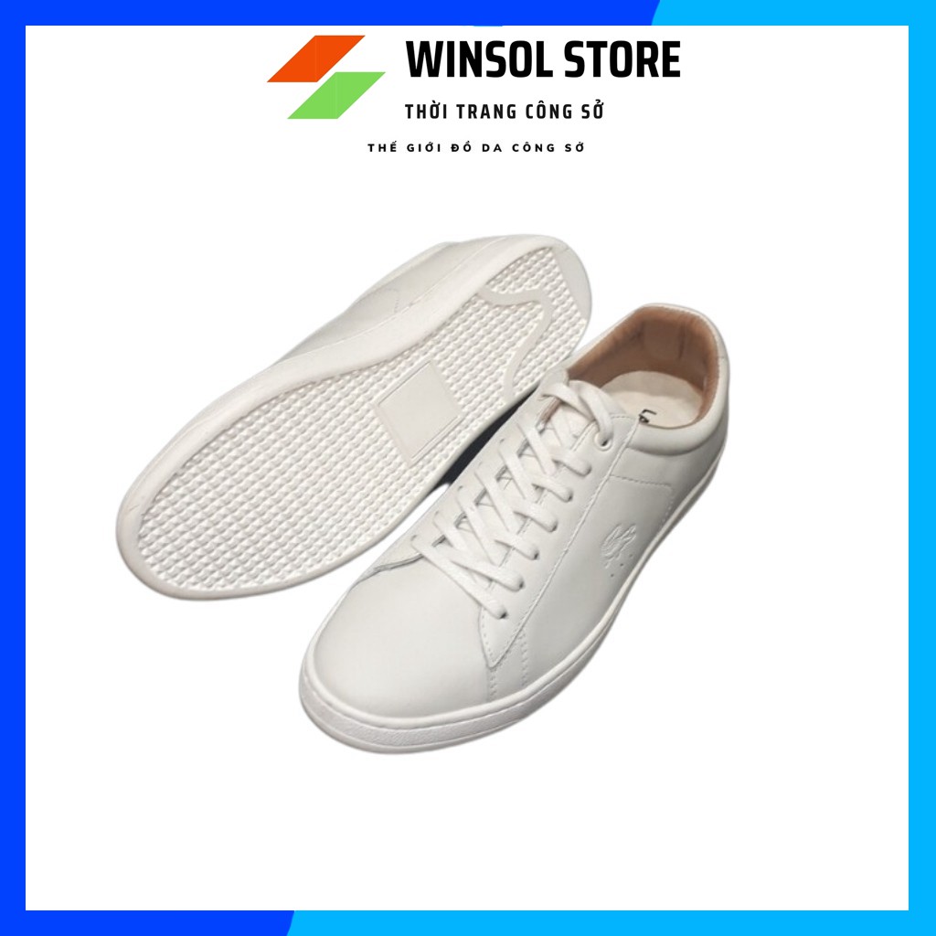 Giày Thể Thao Sneaker Da Bò Cao Cấp 𝐋𝐚𝐜𝐨𝐬𝐞 Cổ Thấp Buộc Dây Màu Trắng Sữa Trẻ Trung G0116 | BigBuy360 - bigbuy360.vn