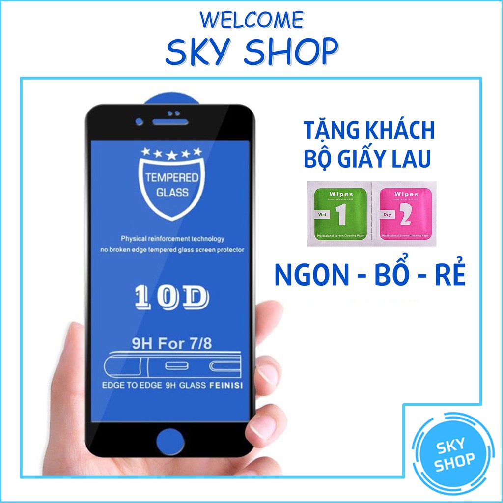 Kính cường lực iphone 10D Full Màn ngon bổ rẻ 6/6s/6plus/7/7plus/8/8plus/plus/x/xr/xs/11/12/13/pro/max