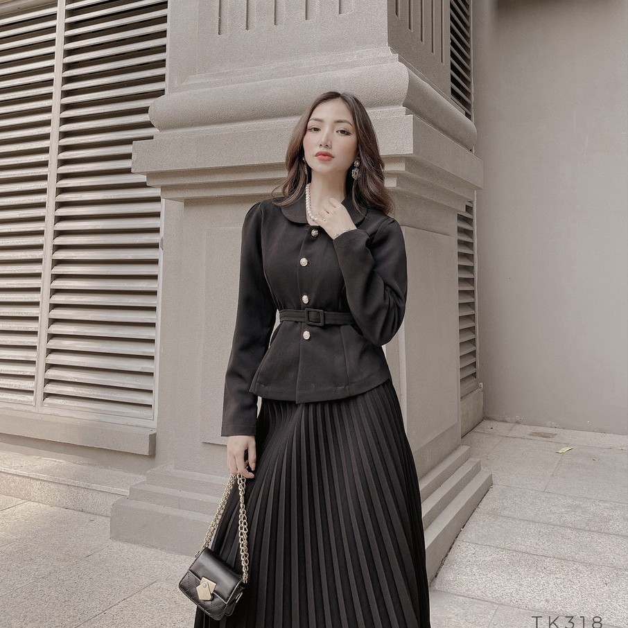 Set vest dập li thanh lịch