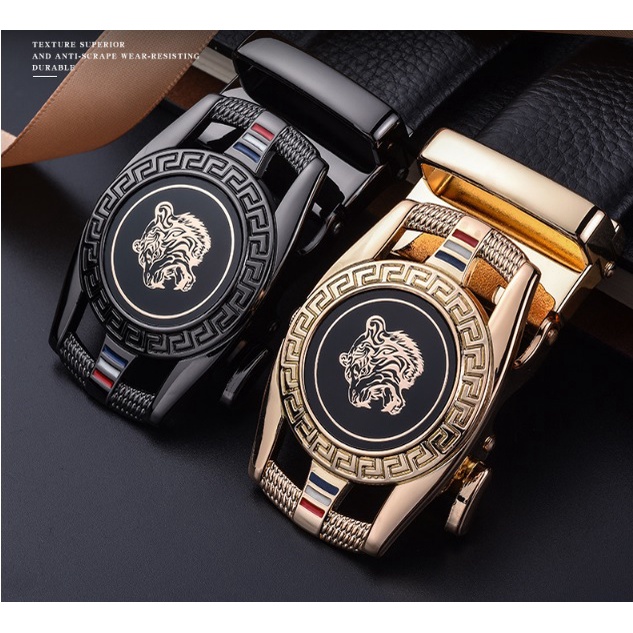 Thắt Lưng Dây Nịt Nam Da Bò 2 lớp Mặt Hổ Cao Cấp Bảo Hành 3 năm - Đồ Da Kingshop