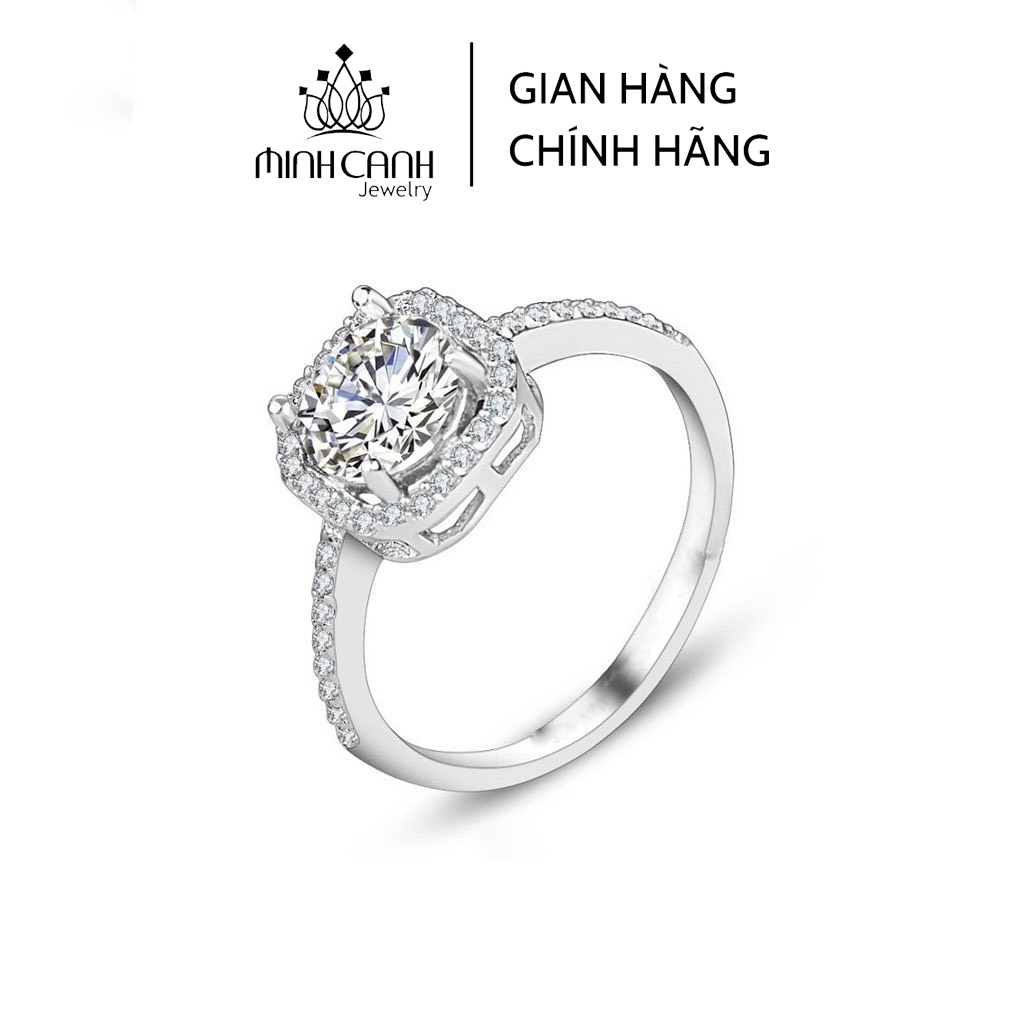 Nhẫn Bạc Nữ Mặt Đá Vuông Cao - Minh Canh Jewelry