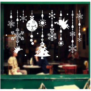 [60x90cm] Decal trang trí noel, giấy dán hình cây thông noel