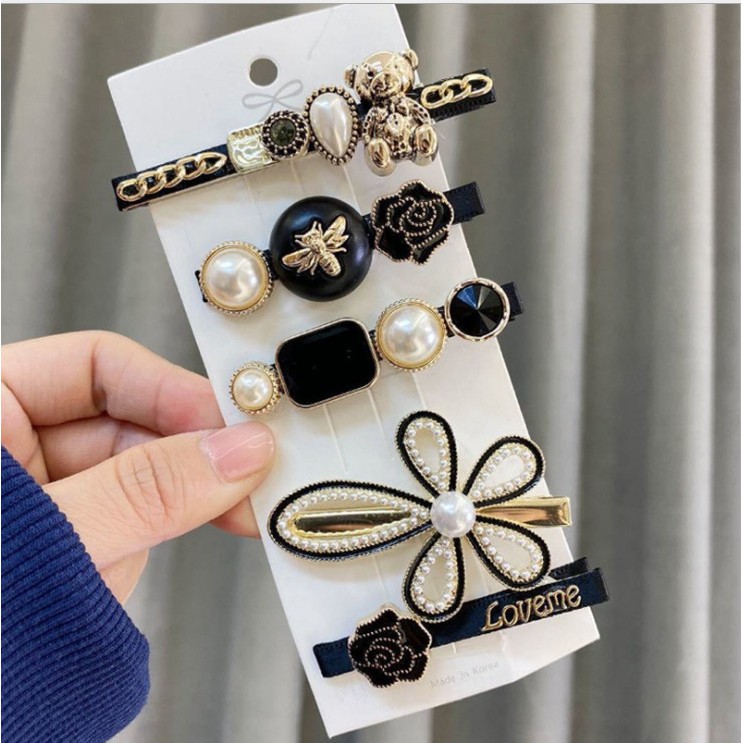 [VIP] Kẹp Tóc Đính Đá Nhiều Mẫu Dành Cho Nữ (Set 5 Cái)