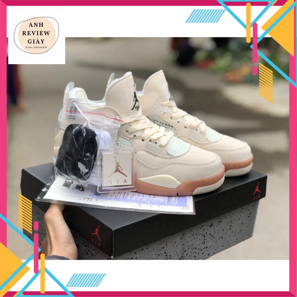 📢 Giày Thể Thao, Giày Sneaker Jordan 4 OFF WHITE