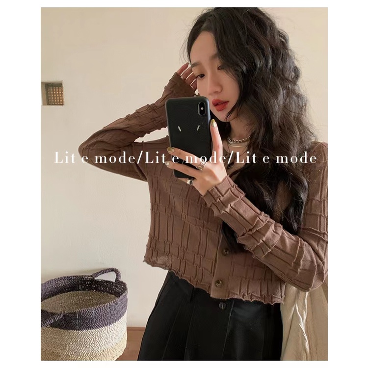 Áo Khoác Cardigan Mỏng Ngắn Chống Nắng Phong Cách Retro Cho Nữ