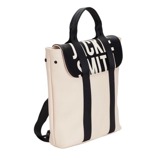 TNS-Balo form vuông siêu  vừa laptop Jackie Thelma backpack--trắng đen phối trendy