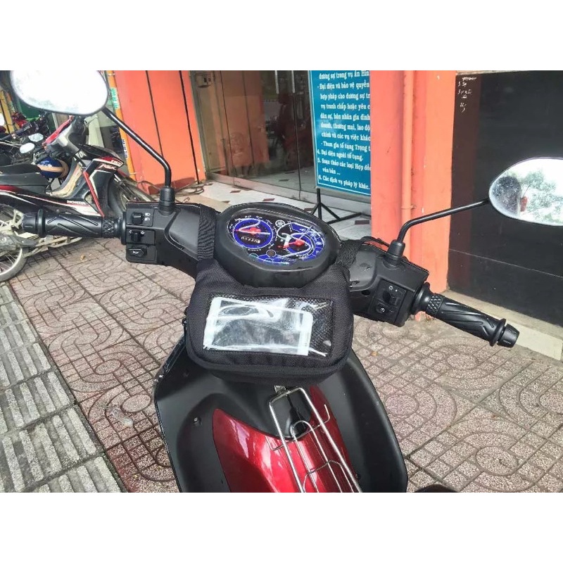 (mẫu ngang) Túi Treo Đầu Xe Máy, Túi Treo Ghi Đông Xe Máy, Để Điện Thoại, Đồ Dùng Tiện Dụng Cho Grap, Đi Phượt