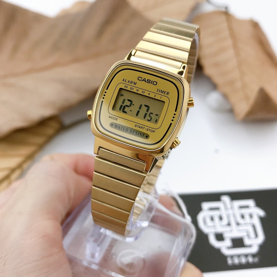 Đồng hồ nữ Casio LA670 / LA670WGA-9 dây đeo bằng thép, chống nước, hàng chính hãng