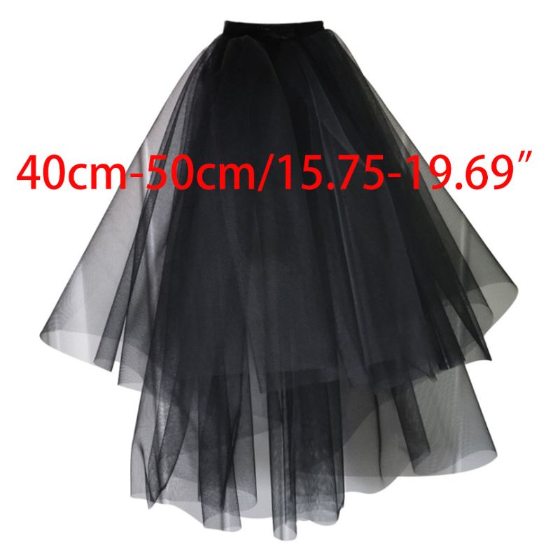 Mạng Che Mặt Bằng Vải Tuyn Màu Đen Nhiều Lớp Kèm Lược Hóa Trang Tiệc Halloween Cho Nữ